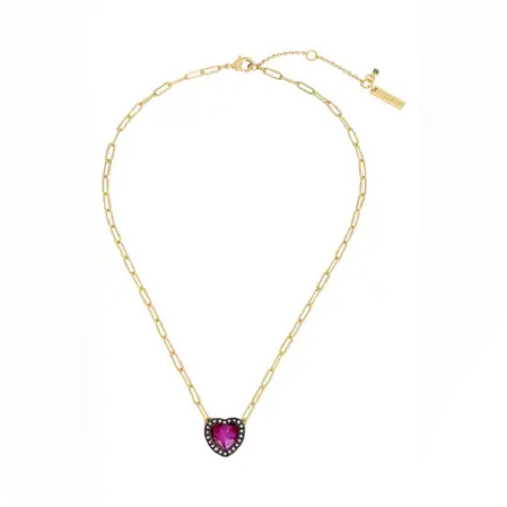 Kurt Geiger Halo Crystal Heart Short Pendant Necklace